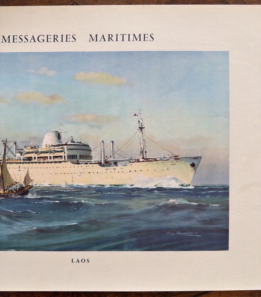 Affiche d’époque du paquebot Laos des Messagerie Maritimes par Roger Chapelet-photo-3