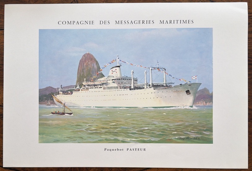 Vintage Poster Of The Messageries Maritimes Liner *pasteur* By Roger Chapelet 