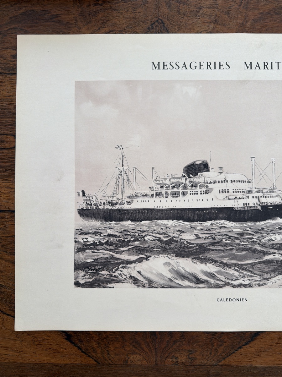 Original Vintage Poster Calédonien Ship-photo-2