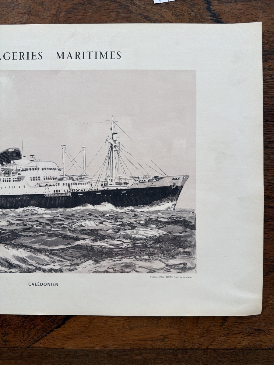 Original Vintage Poster Calédonien Ship-photo-3