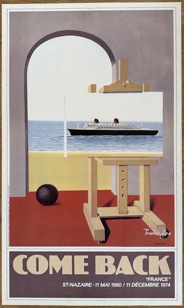 "france" Ocean Liner Poster By Ciganer For The French Line 