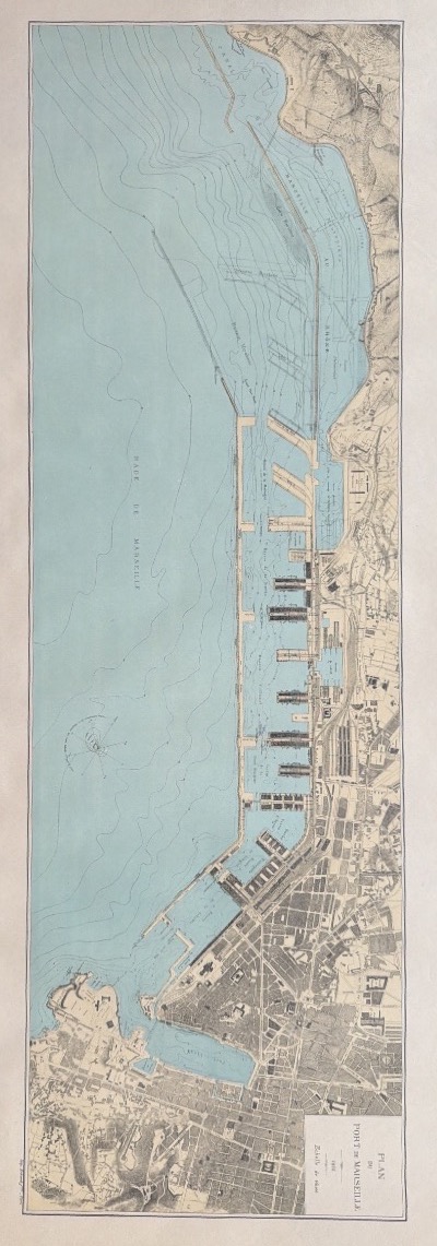 Map Of The Port Of Marseille In 1916, Printed By Erhard Frère, Paris -photo-2
