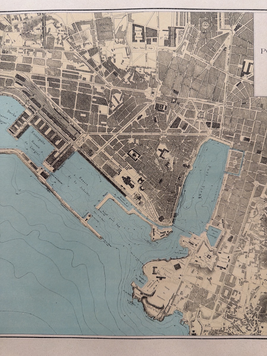 Map Of The Port Of Marseille In 1916, Printed By Erhard Frère, Paris -photo-4