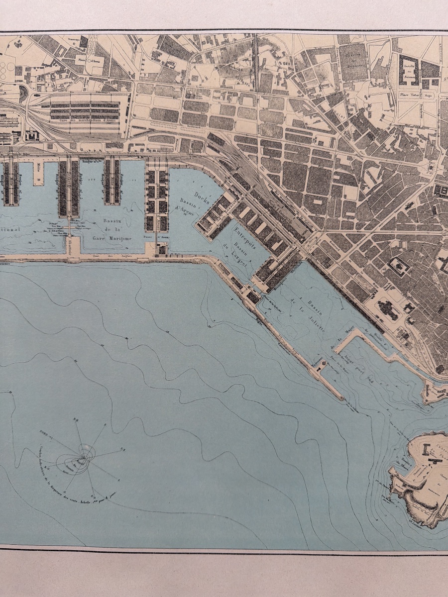 Map Of The Port Of Marseille In 1916, Printed By Erhard Frère, Paris -photo-1