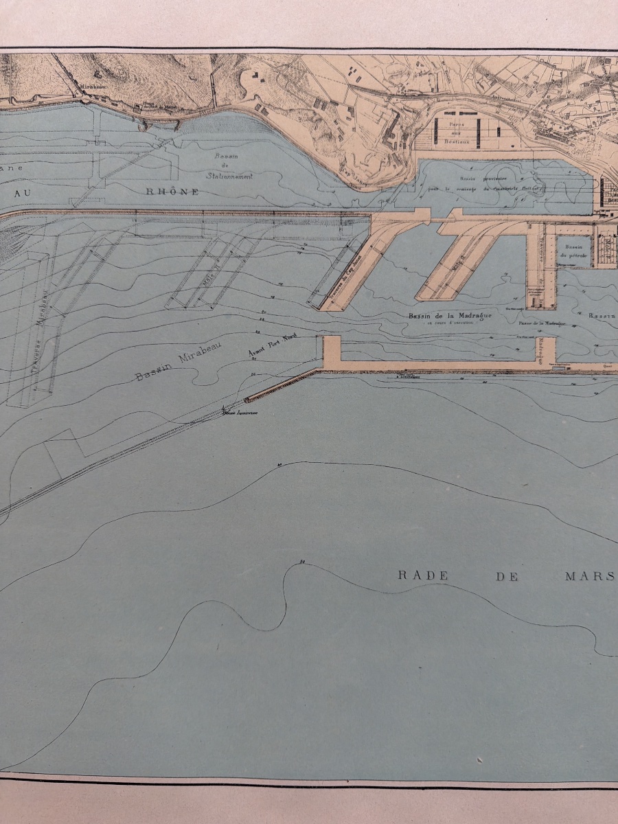 Map Of The Port Of Marseille In 1916, Printed By Erhard Frère, Paris -photo-4