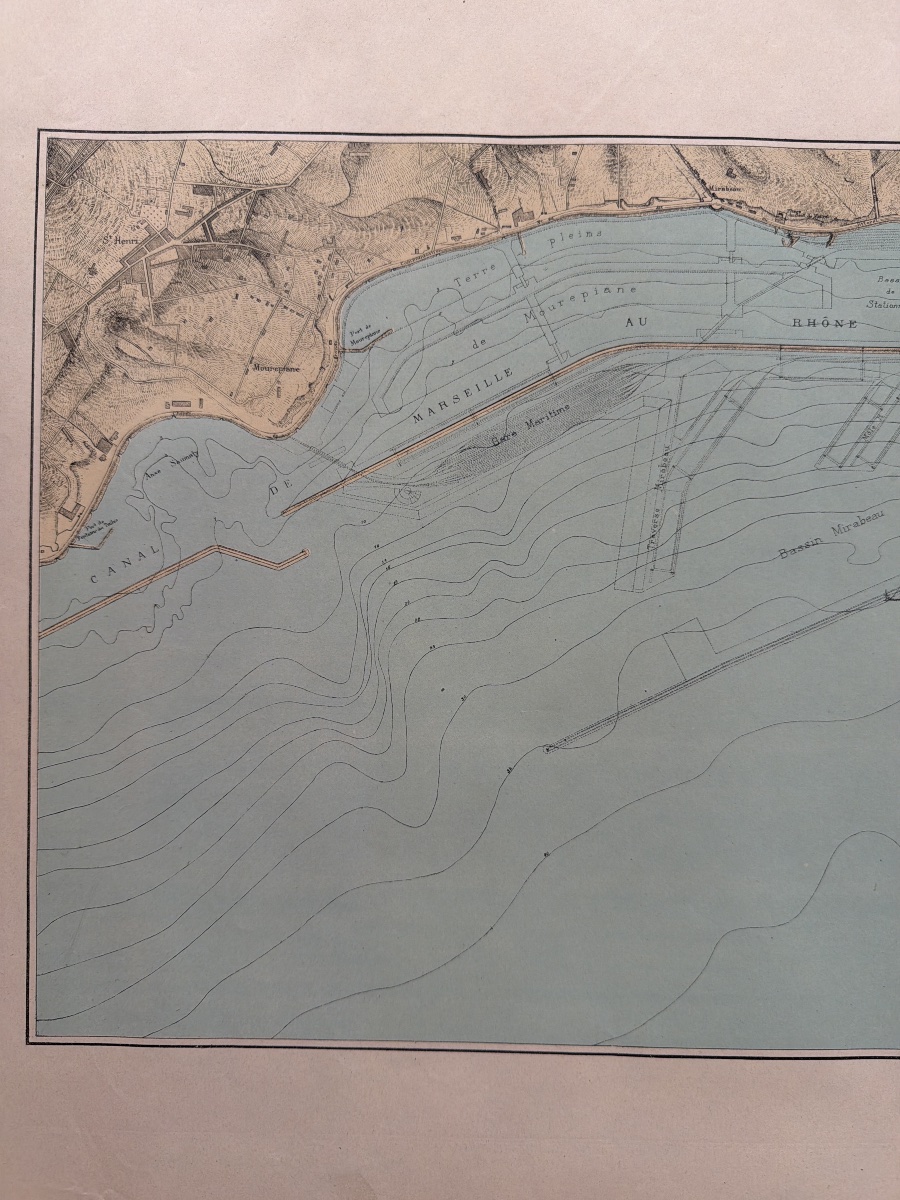 Map Of The Port Of Marseille In 1916, Printed By Erhard Frère, Paris -photo-5