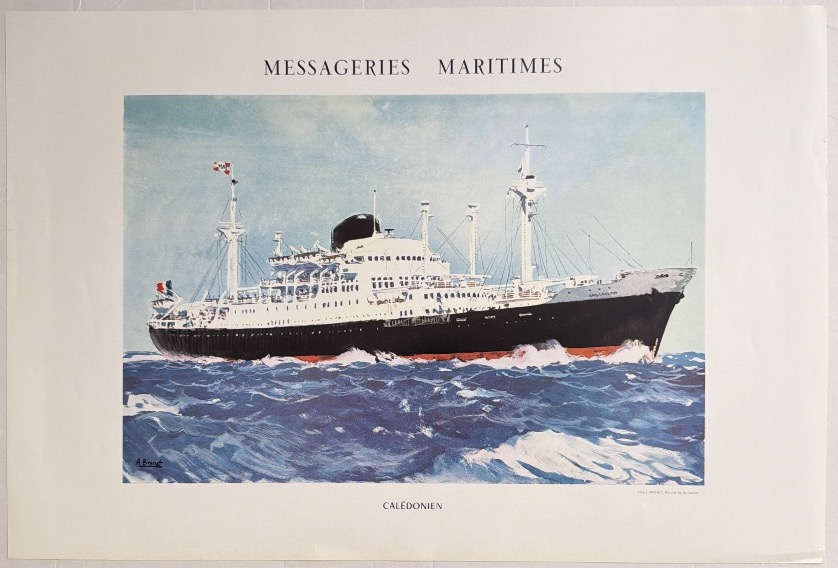 Vintage Poster Of The Messageries Maritimes Liner *caledonien* By Albert Brenet 
