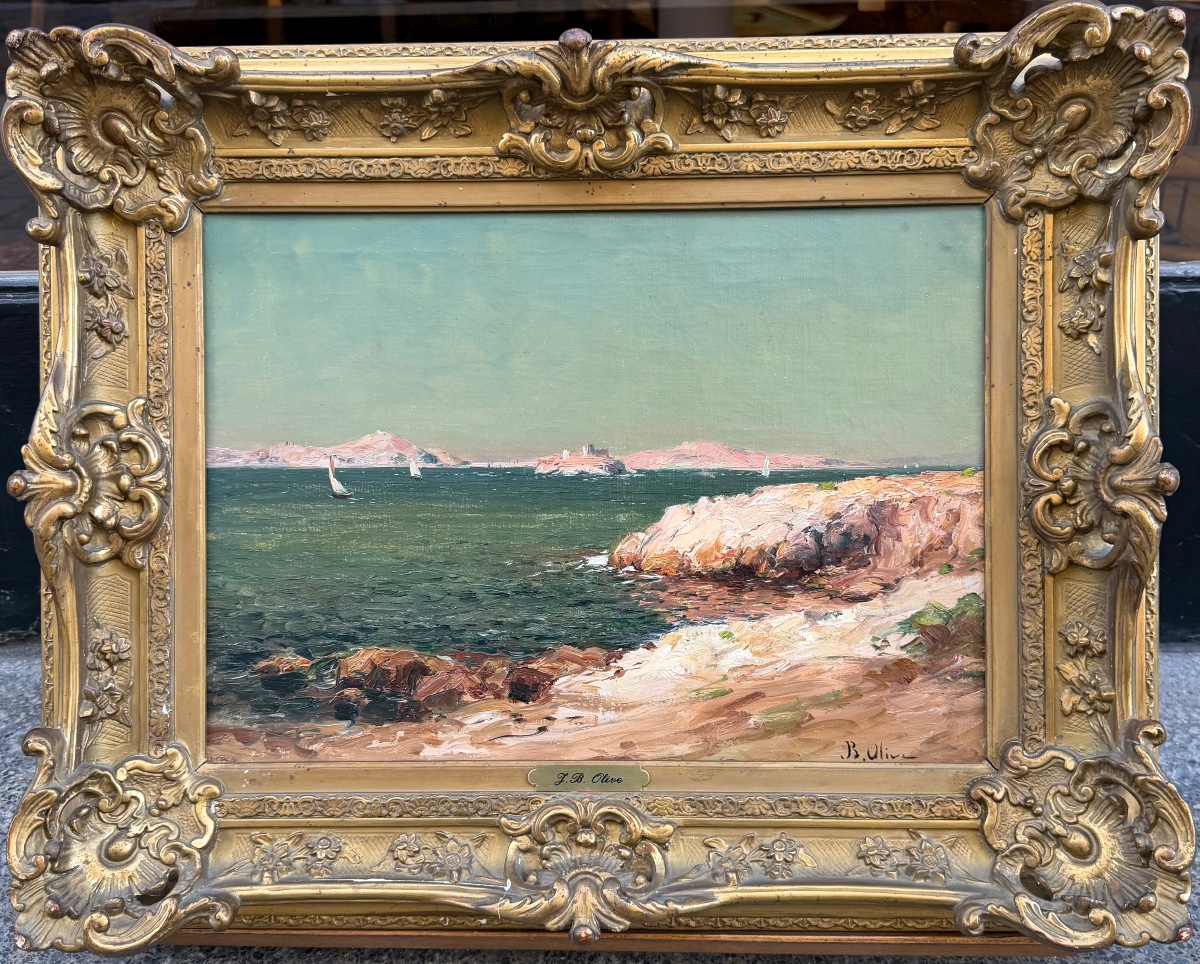 Jean Baptiste Olive (1848-1936)  Vue du château d’if et des îles du frioul depuis le prophète-photo-2