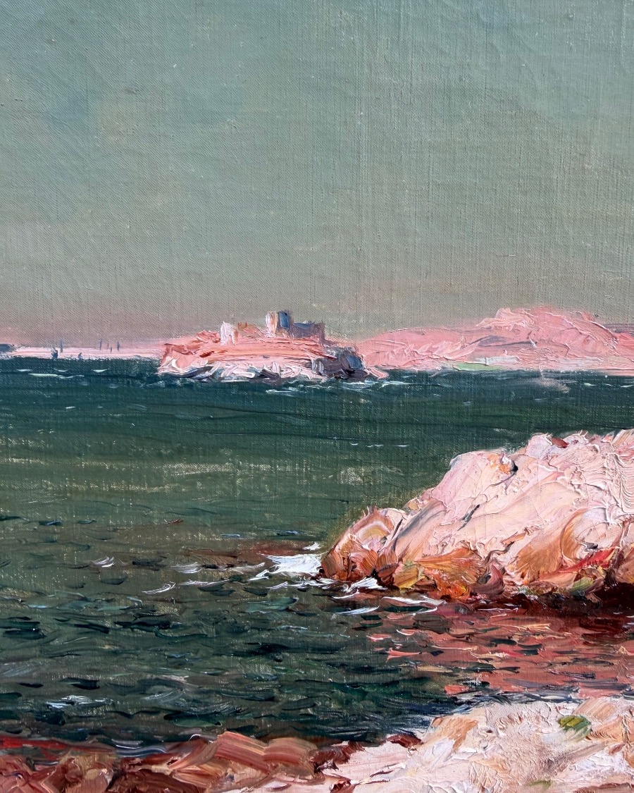 Jean Baptiste Olive (1848-1936)  Vue du château d’if et des îles du frioul depuis le prophète-photo-2