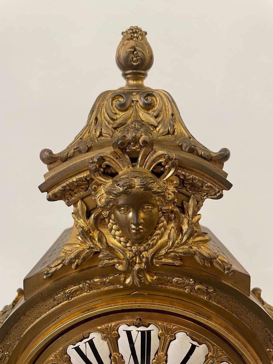 Pendulum In Gilt Bronze Late Nineteenth-photo-4