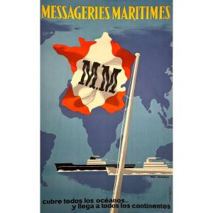 Affiche Des Messageries Maritimes d'Après Jean Desaleux