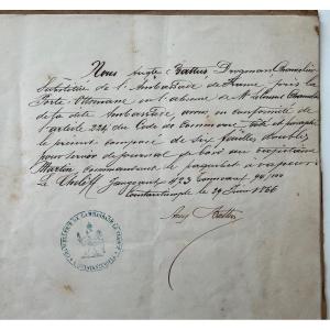 Livre De Bord Paquebot Cheliff Messageries Maritimes 1866