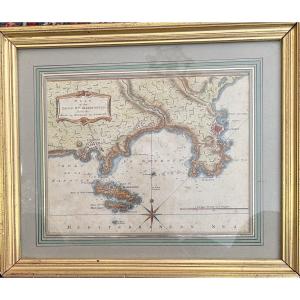 Carte XVIII  siècle Cannes Antibes et des îles de Lerins