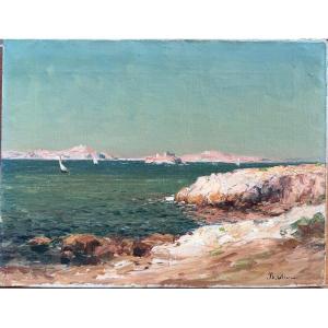 Jean Baptiste Olive (1848–1936)  View Of Château D’if And The Frioul Islands From Le Prophète