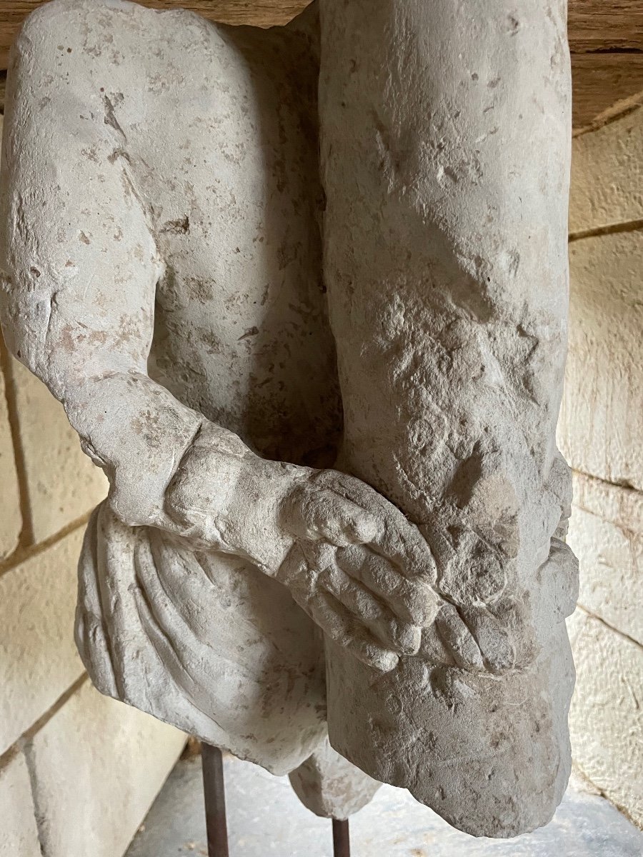 Saint-sebastien In Limestone From The Early 17th Century-photo-3