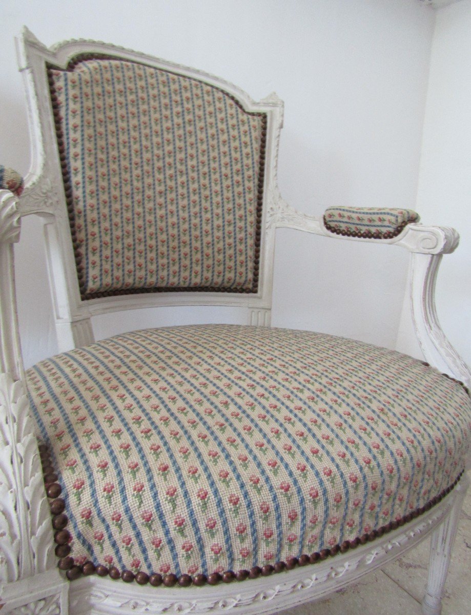 Paire De Fauteuils Louis XVI-photo-5