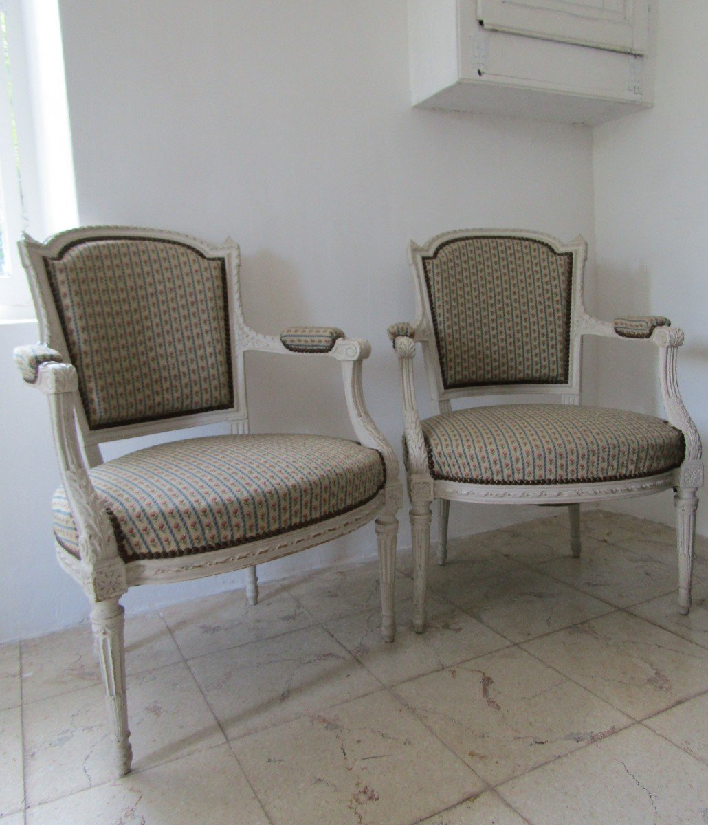 Pair Of Louis XVI Armchairs-photo-8