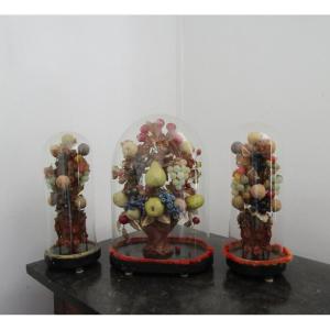 Fruit Arrangements Under A Glass Dome