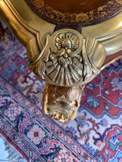 BUREAU PLAT DE STYLE LOUIS XV D'APRES UN MODELE DE CHARLES CRESSENT-photo-3