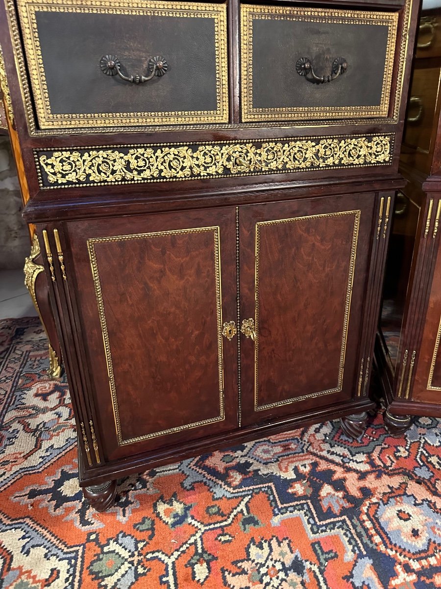 Pair Of Napoleon III Cardboards Attributed To Maison Henri Dasson-photo-3