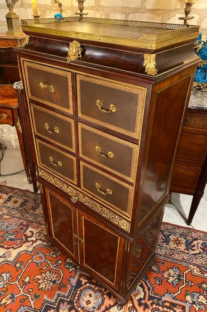Pair Of Napoleon III Cardboards Attributed To Maison Henri Dasson-photo-8