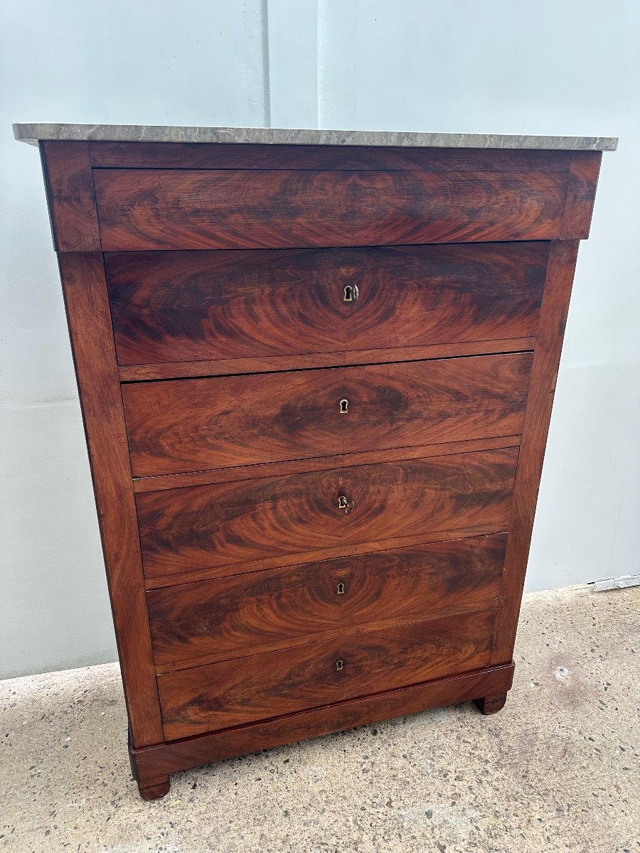 CHIFFONNIER EN ACAJOU EPOQUE RESTAURATION-photo-6