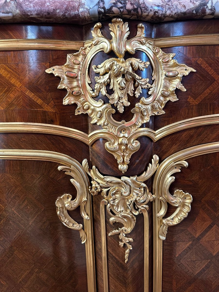 IMPORTANT MEUBLE D'APPUI DE STYLE LOUIS XV - NAPOLEON III-photo-3