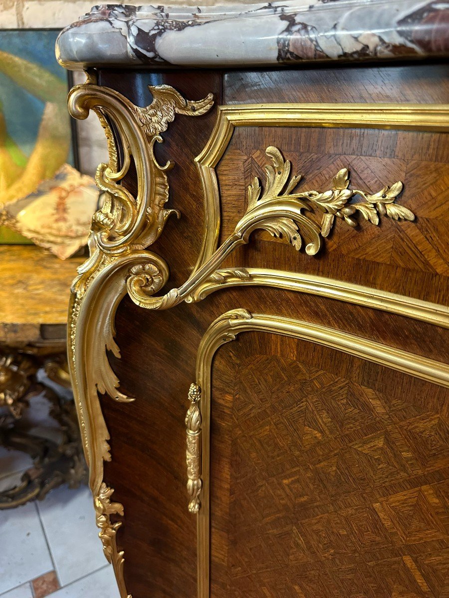 IMPORTANT MEUBLE D'APPUI DE STYLE LOUIS XV - NAPOLEON III-photo-1