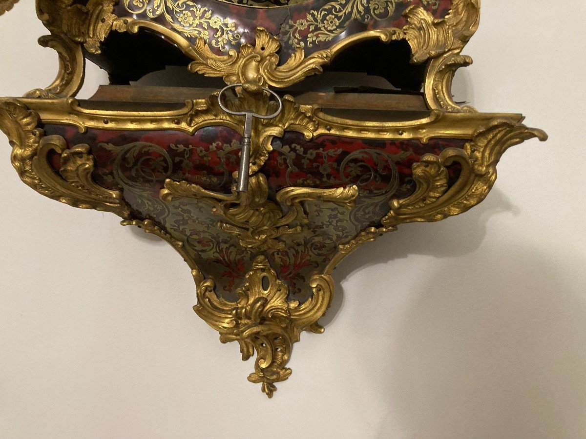 Cartel Of Applique And Its Cul-de-lampe Boulle Period Napoleon III-photo-2
