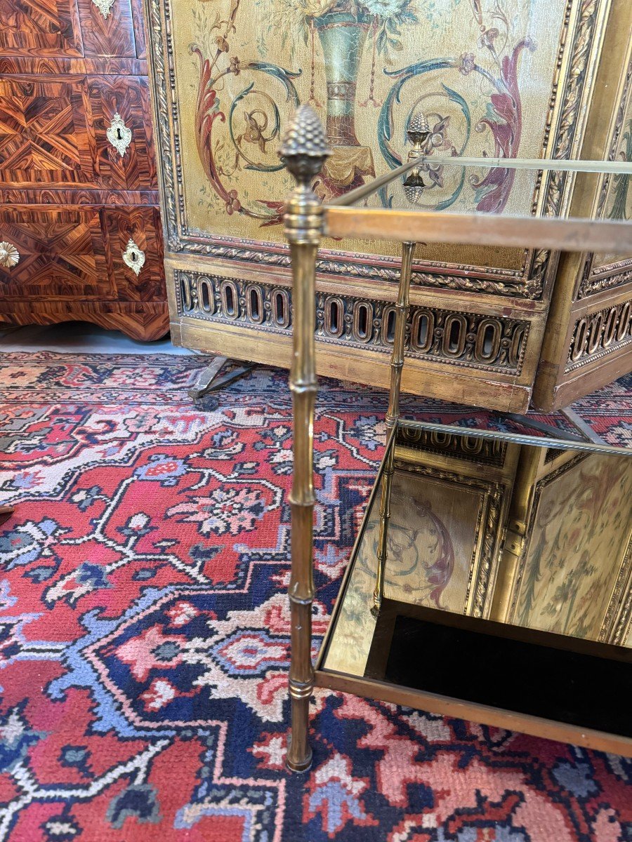 20th C. Eglomise Glass Coffee Table-photo-2