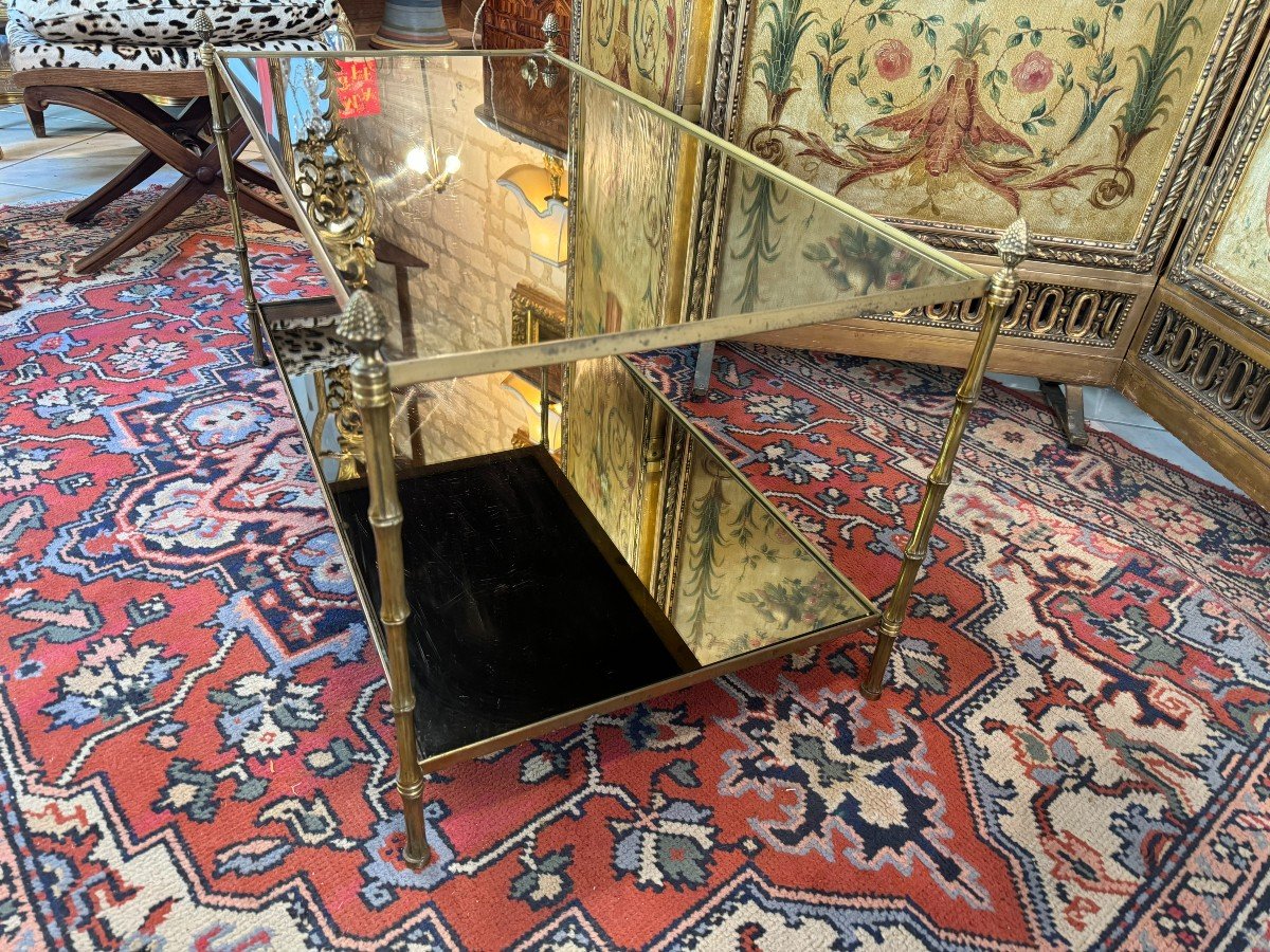 20th C. Eglomise Glass Coffee Table-photo-3