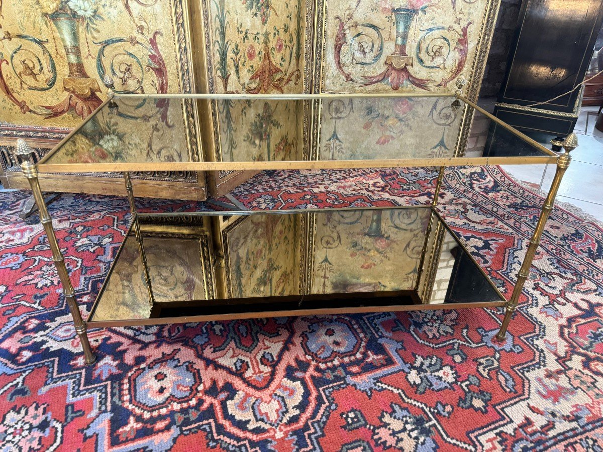 20th C. Eglomise Glass Coffee Table