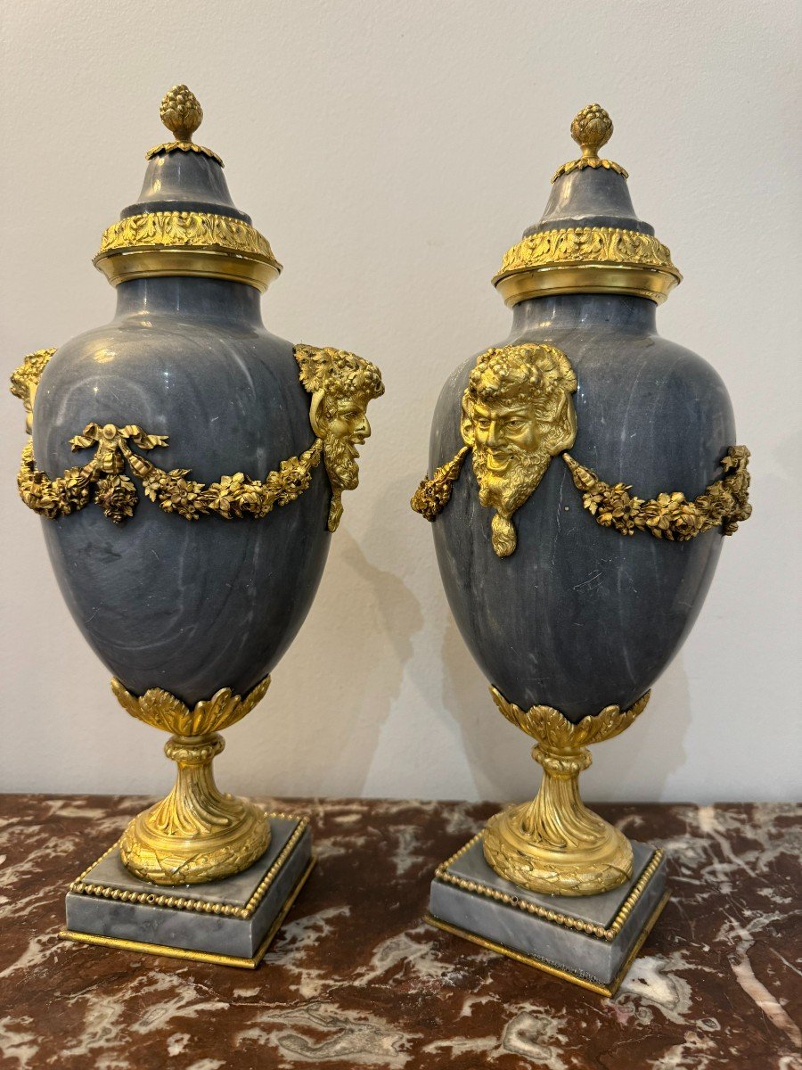 Pair Of Louis XVI Style Fauna Head Cassolettes-photo-2