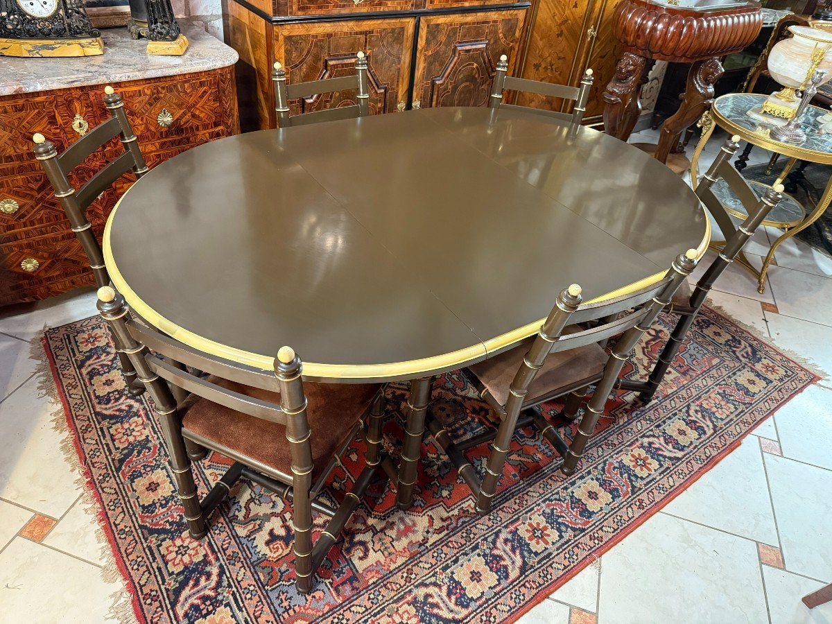 ENSEMBLE DE SALLE A MANGER (TABLE ET CHAISES) VINTAGE ANNEE 1970-photo-2