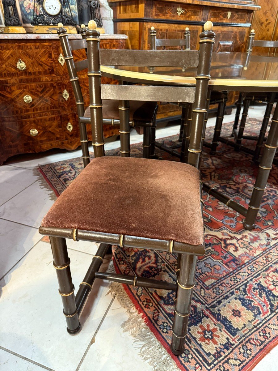 ENSEMBLE DE SALLE A MANGER (TABLE ET CHAISES) VINTAGE ANNEE 1970-photo-2