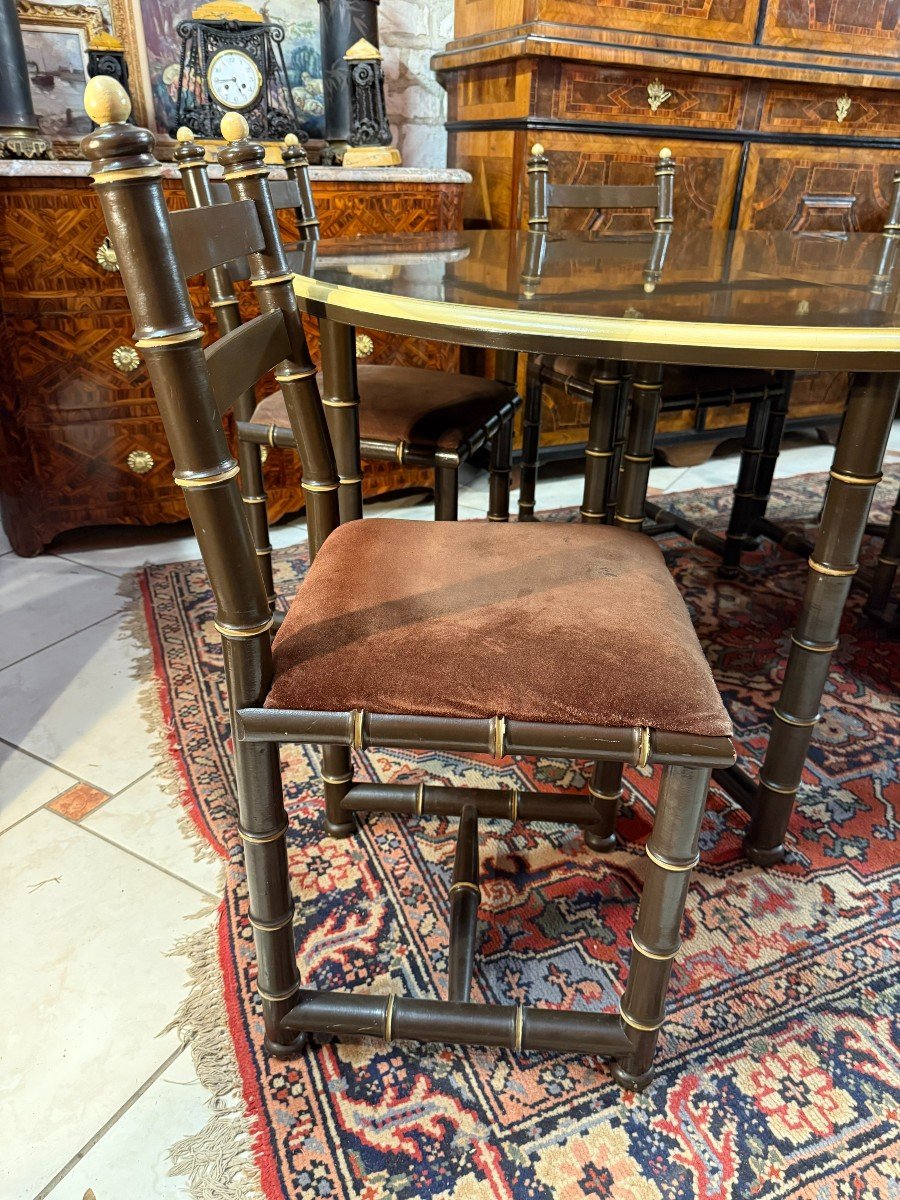 ENSEMBLE DE SALLE A MANGER (TABLE ET CHAISES) VINTAGE ANNEE 1970-photo-3