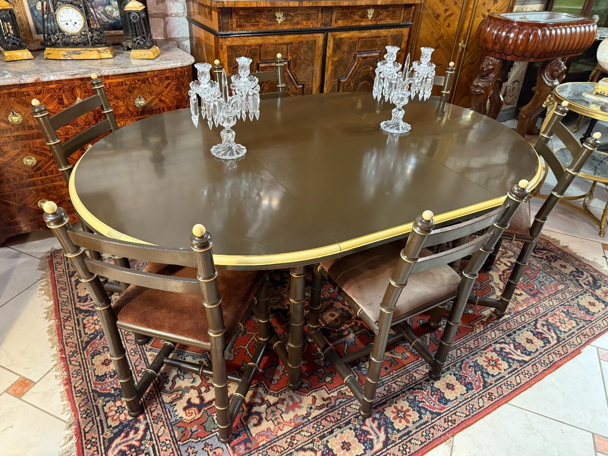 ENSEMBLE DE SALLE A MANGER (TABLE ET CHAISES) VINTAGE ANNEE 1970-photo-6