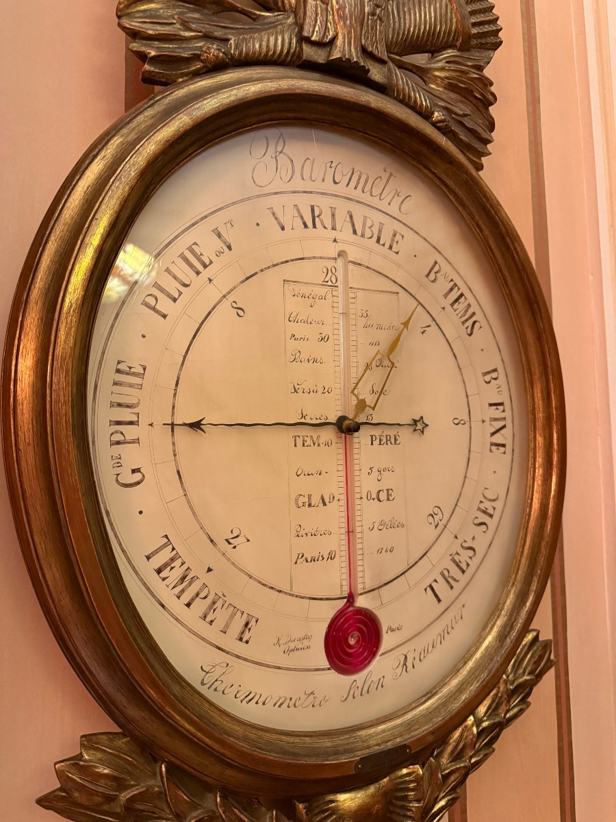 BAROMETRE - THERMOMETRE DE STYLE LOUIS XVI-photo-2
