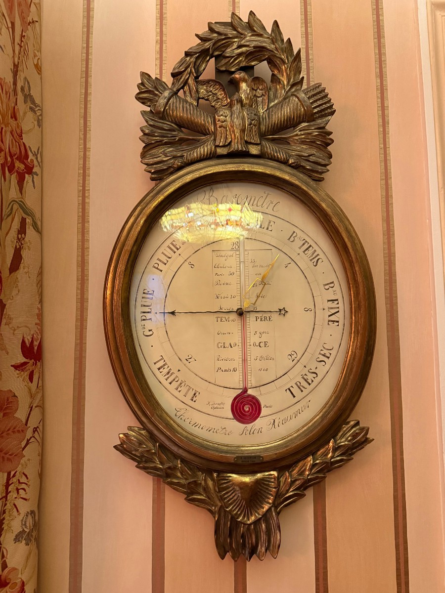 BAROMETRE - THERMOMETRE DE STYLE LOUIS XVI