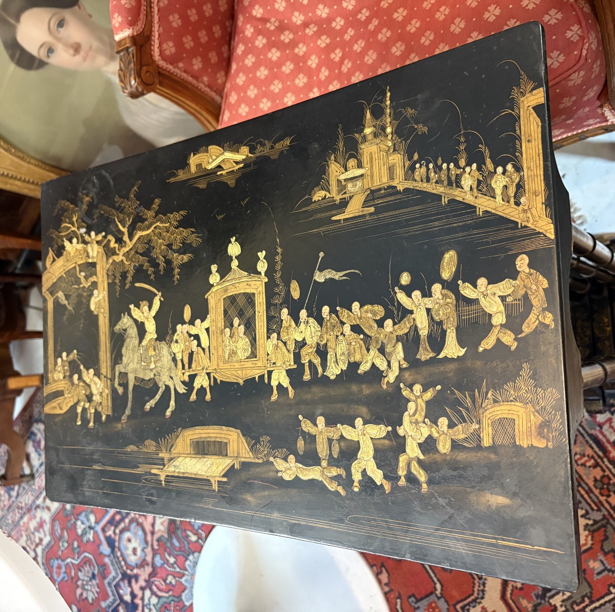 Series Of Four Nesting Tables In 19th Century Chinese Lacquer-photo-3