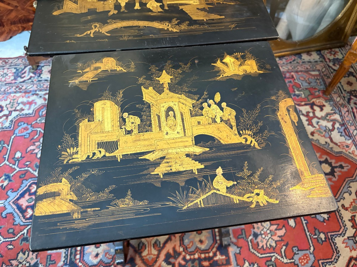 Series Of Four Nesting Tables In 19th Century Chinese Lacquer-photo-4