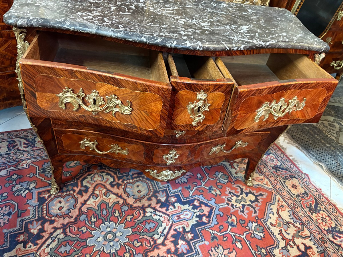 Louis XV Period Chest Of Drawers Stamped Jean-chrysostome Stumpff (1731-1806)-photo-5