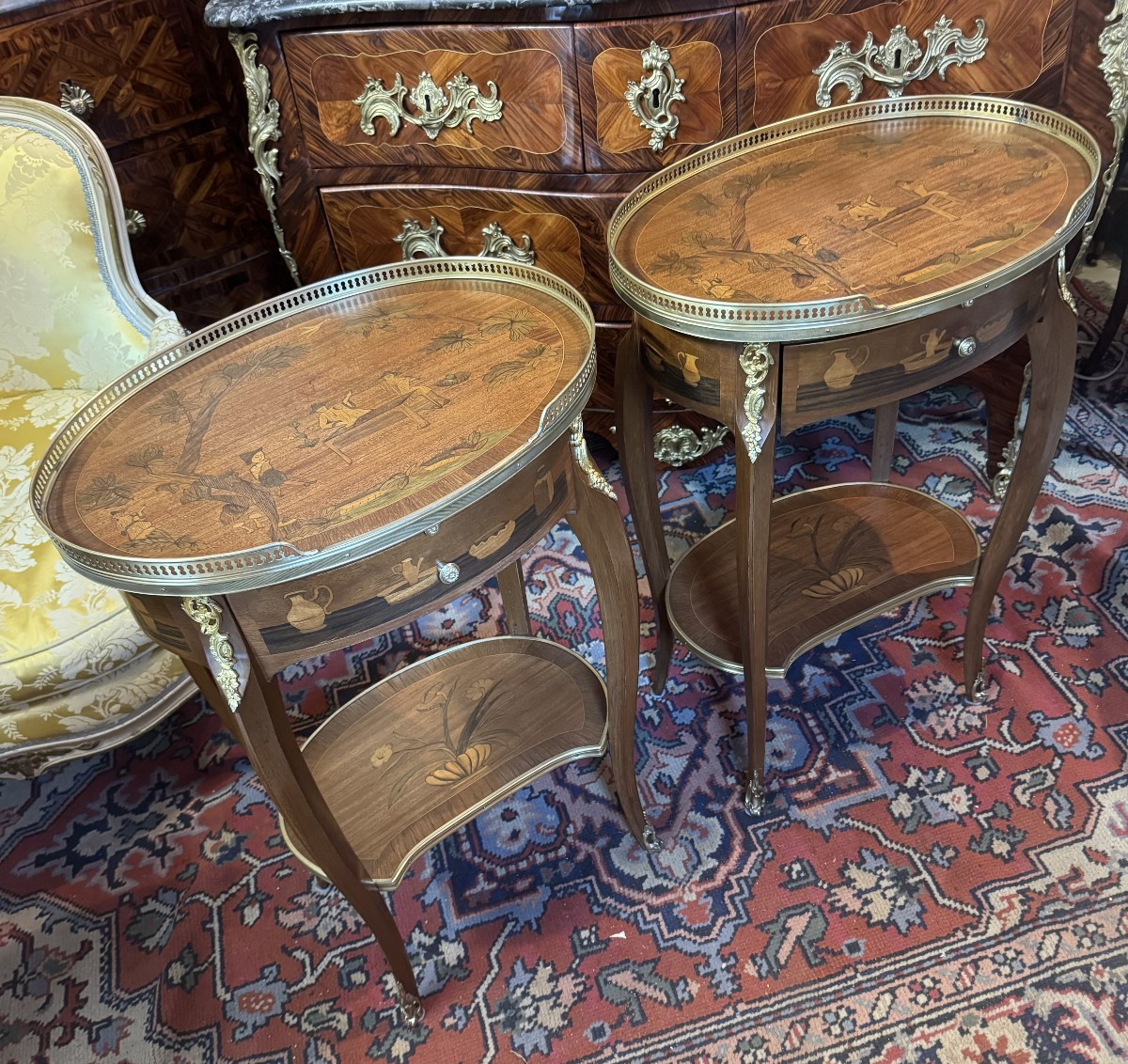 PAIRE DE CHEVETS DE STYLE LOUIS XV-photo-2