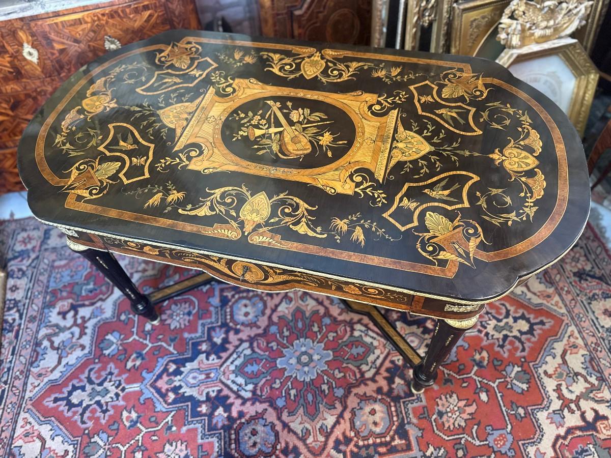 Napoleon III Center Table Attributed To Charles Guillaume Diehl-photo-2