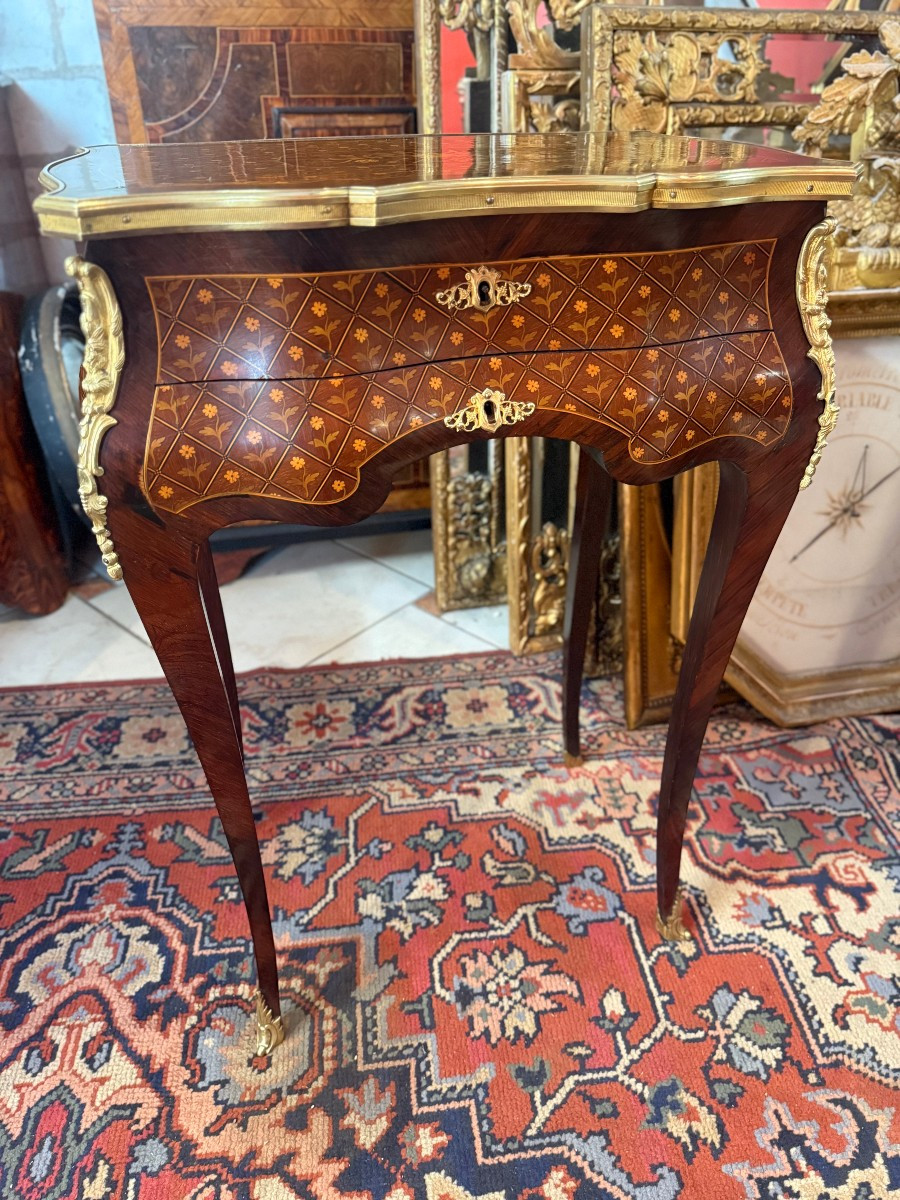 COIFFEUSE EN MARQUETERIE EPOQUE NAPOLEON III-photo-4