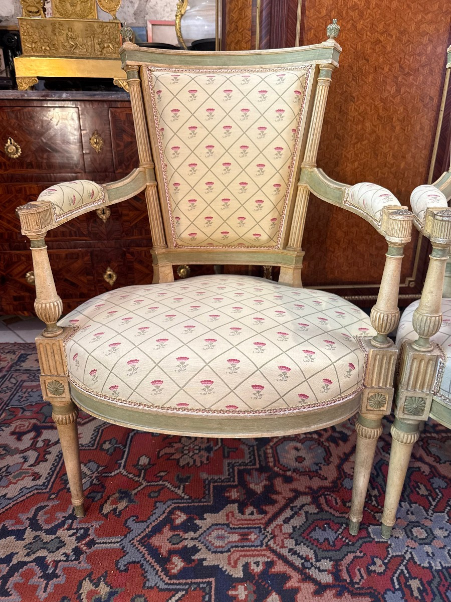 PAIRE DE FAUTEUILS DE STYLE DIRECTOIRE-photo-2