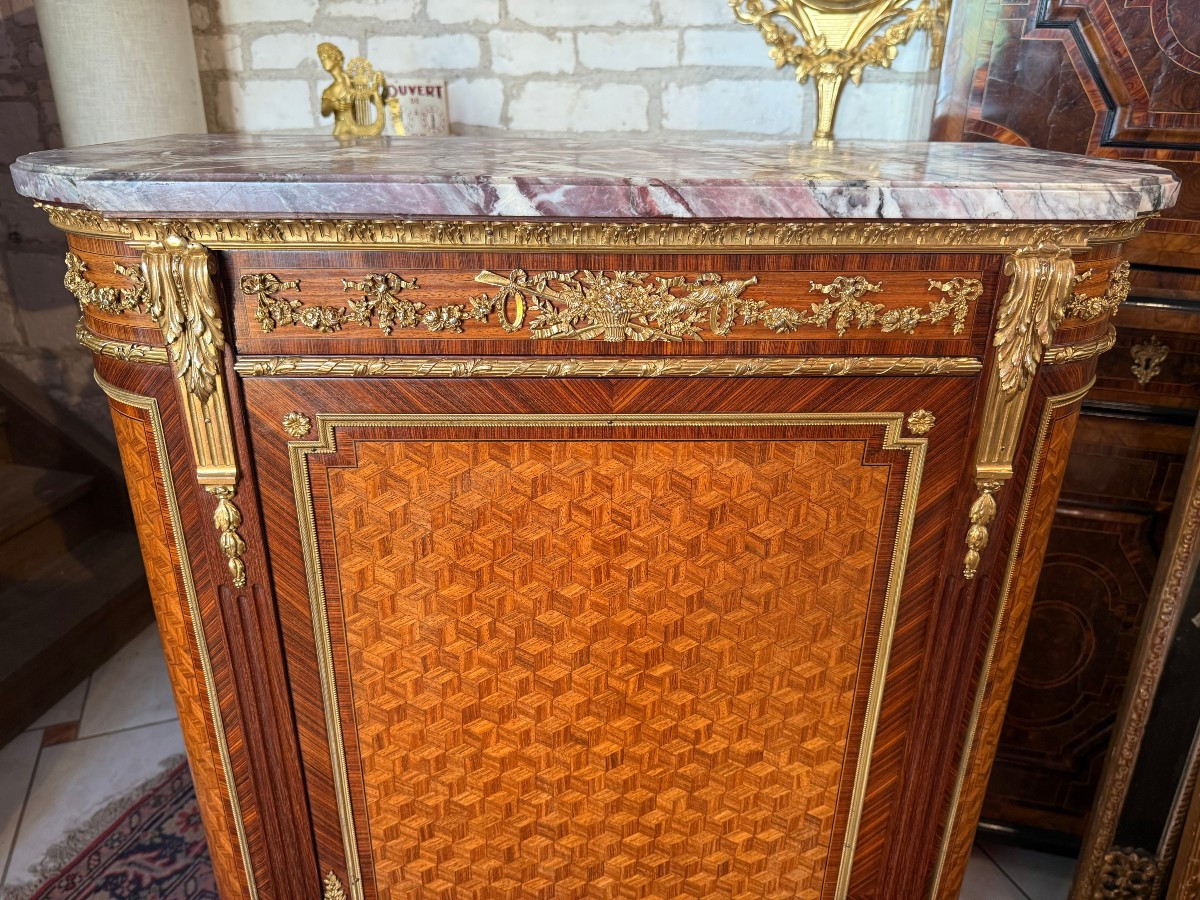 Louis XVI Low Cabinet – Signed François Linke (1855 – 1946)-photo-2
