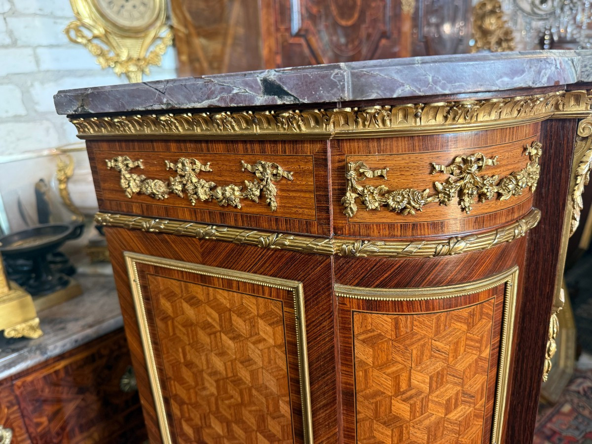 Louis XVI Low Cabinet – Signed François Linke (1855 – 1946)-photo-3