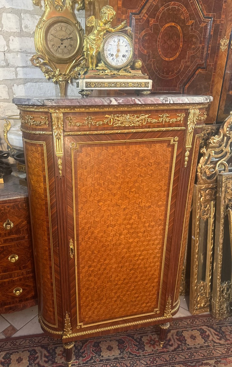 Louis XVI Low Cabinet – Signed François Linke (1855 – 1946)-photo-5