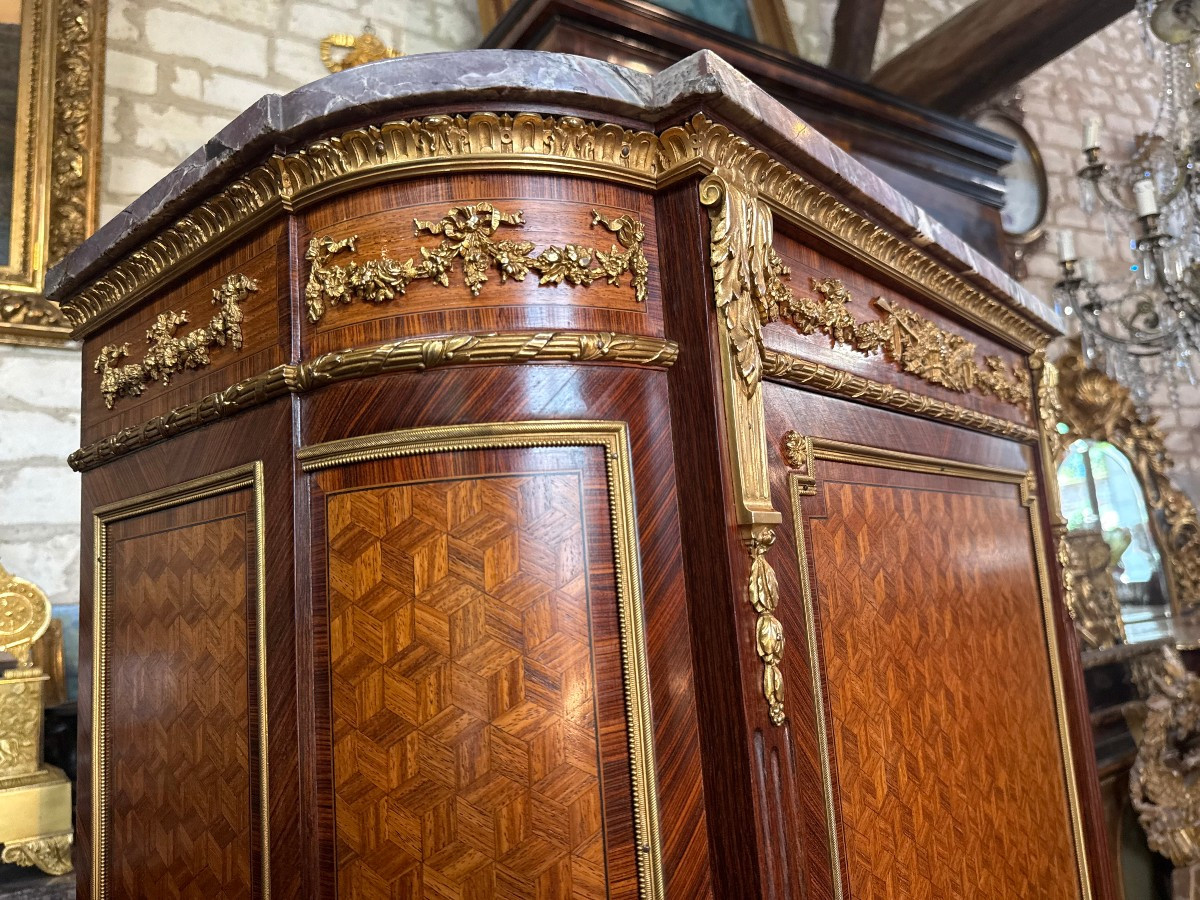 Louis XVI Low Cabinet – Signed François Linke (1855 – 1946)-photo-7